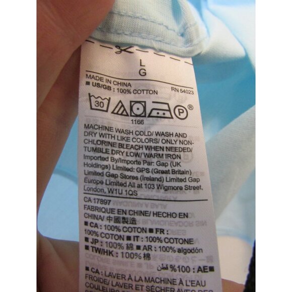 Gap Classic Oxford Shirt in Standard Fit light Turquoise Large - Picture 5 of 10